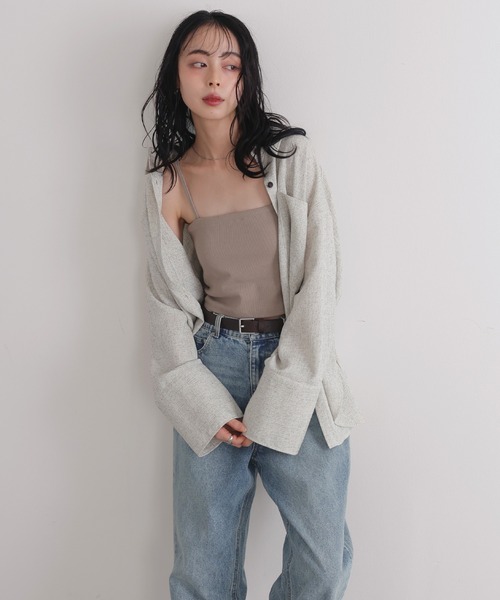 LIAN（リアン）の「サマーツイードオーバーシャツ（シャツ/ブラウス・レディース・アイボリー/ブラック/グレー/ブラウン・FREE）」の12枚目の写真