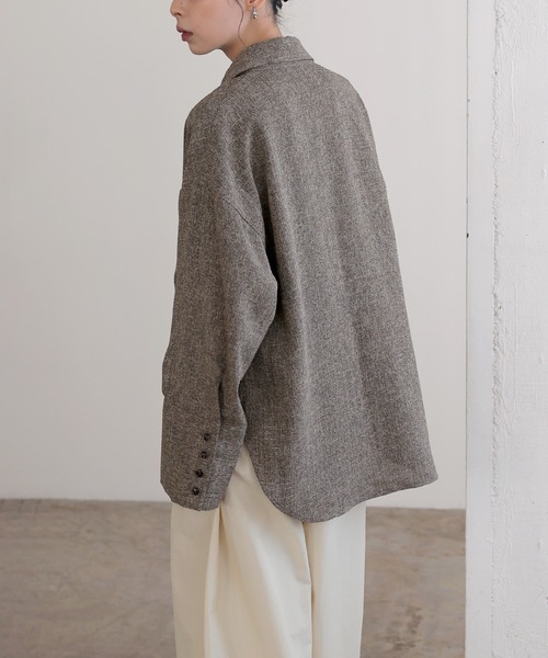 LIAN（リアン）の「サマーツイードオーバーシャツ（シャツ/ブラウス・レディース・アイボリー/ブラック/グレー/ブラウン・FREE）」の18枚目の写真