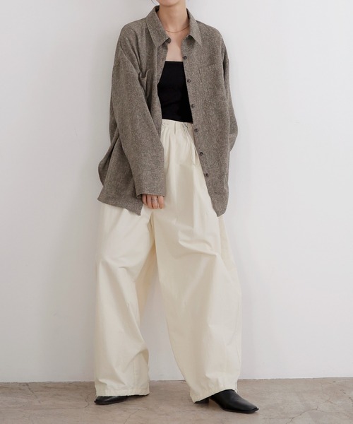 LIAN（リアン）の「サマーツイードオーバーシャツ（シャツ/ブラウス・レディース・アイボリー/ブラック/グレー/ブラウン・FREE）」の19枚目の写真