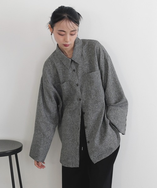 LIAN（リアン）の「サマーツイードオーバーシャツ（シャツ/ブラウス・レディース・アイボリー/ブラック/グレー/ブラウン・FREE）」の22枚目の写真