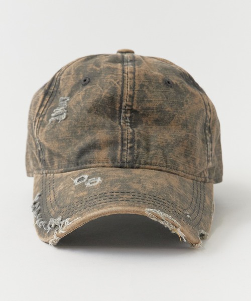 セール】Cotton Damaged Cap/コットンダメージキャップ クラッシュ加工