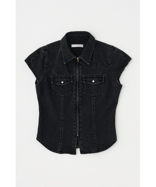 moussy CAP SLEEVE DENIM シャツ ブラック 1 セール】【セットアップ対応】CAP SLEEVE DENIM シャツ（シャツ