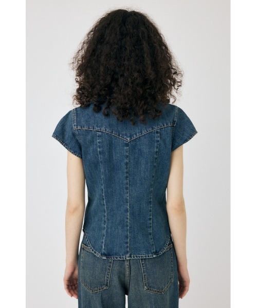 ブラウス シャツ 「セットアップ対応」CAP SLEEVE DENIM シャツ レディース セール】【セットアップ対応】CAP SLEEVE DENIM シャツ（シャツ