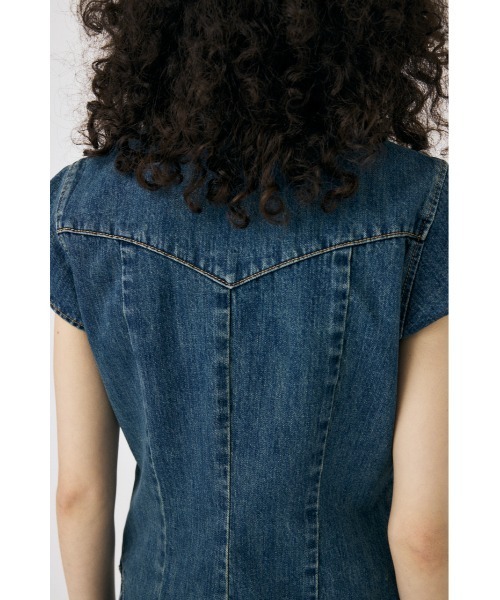 MOUSSY（マウジー）の「【セットアップ対応】CAP SLEEVE DENIM シャツ（シャツ/ブラウス・レディース・ブルー/ブラック・1/2）」の17枚目の写真