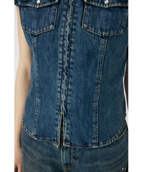 MOUSSY（マウジー）の「【セットアップ対応】CAP SLEEVE DENIM シャツ（シャツ/ブラウス・レディース・ブルー/ブラック・1/2）」の20枚目の写真