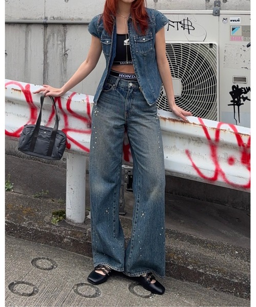 セール】【セットアップ対応】CAP SLEEVE DENIM シャツ（シャツ