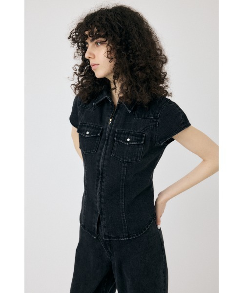 ブラウス シャツ 「セットアップ対応」CAP SLEEVE DENIM シャツ レディース セール】【セットアップ対応】CAP SLEEVE DENIM シャツ（シャツ