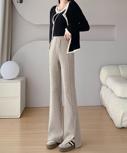 Lace Ladies(レースレディース)の「フレア スリット入り スウェット トラック パンツ(スウェットパンツ・レディース・ベージュ/ブラック/グレー・S/M/XL)」の11枚目の写真