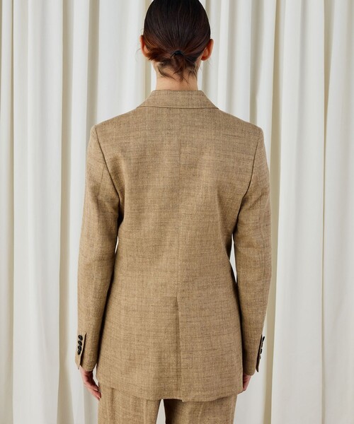 美品✨ 23SS ドゥロワー リネン シルク フリンジ ワイド ジャケット リネンテクスチャー ジップアップジャケット｜トゥモローランド 公式通販