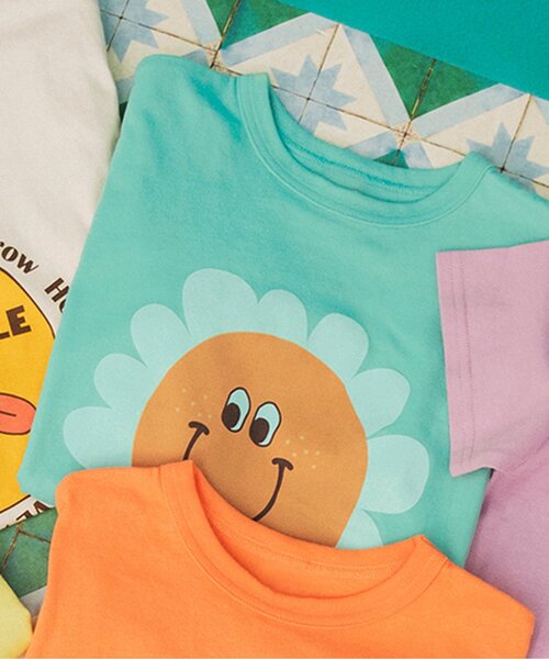 BREEZE（ブリーズ）の「【リンク/ジュニア対応】FOスマイルロゴ半袖Tシャツ（Tシャツ/カットソー・キッズ・その他2/ミント/オレンジ/パープル/レモンイエロー/アイボリー・80/90/130/140/100/110/120/150）」の3枚目の写真