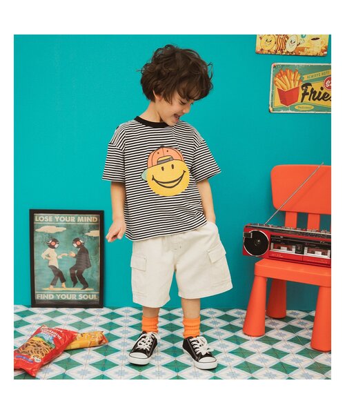 BREEZE（ブリーズ）の「【リンク/ジュニア対応】FOスマイルロゴ半袖Tシャツ（Tシャツ/カットソー・キッズ・その他2/ミント/オレンジ/パープル/レモンイエロー/アイボリー・80/90/130/140/100/110/120/150）」の7枚目の写真