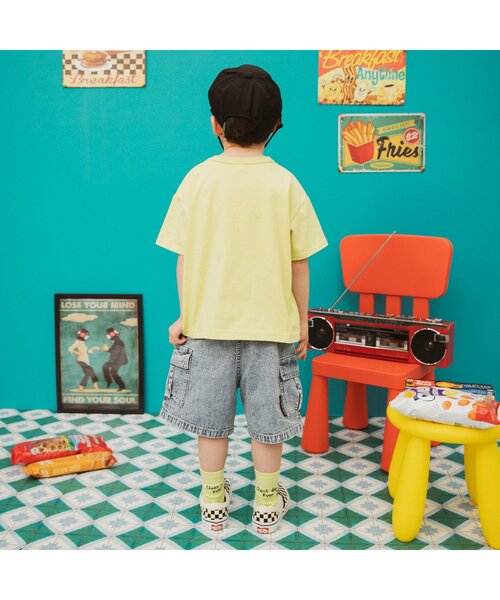 BREEZE（ブリーズ）の「【リンク/ジュニア対応】FOスマイルロゴ半袖Tシャツ（Tシャツ/カットソー・キッズ・その他2/ミント/オレンジ/パープル/レモンイエロー/アイボリー・80/90/130/140/100/110/120/150）」の16枚目の写真