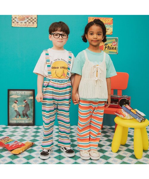 BREEZE（ブリーズ）の「【リンク/ジュニア対応】FOスマイルロゴ半袖Tシャツ（Tシャツ/カットソー・キッズ・その他2/ミント/オレンジ/パープル/レモンイエロー/アイボリー・80/90/130/140/100/110/120/150）」の20枚目の写真