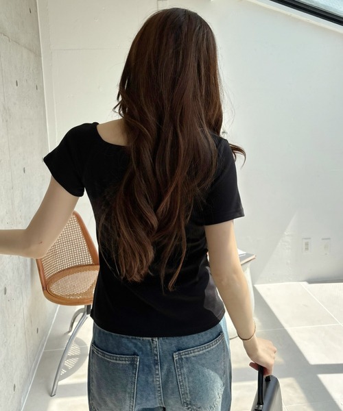 Ada.（エイダ）の「チョーカーデザイン カットアウト 半袖トップス（Tシャツ/カットソー・レディース・ホワイト/ブラック/ブルー/グレー・FREE）」の19枚目の写真
