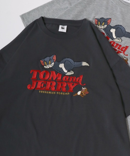 Tom&Jerry(トムアンドジェリー)の「Tom and Jerry/トムとジェリー オーバーサイズ ワンポイント フロント バック サガラ 刺繍 半袖Tシャツ(Tシャツ/カットソー・レディース・ホワイト系その他/ライトグリーン/グレー系その他/ホワイト/ブラック系その他/パープル/スミクロ/ベージュ/アッシュグレー/イエロー/ミント/ブルー系その他・M/L)」の4枚目の写真