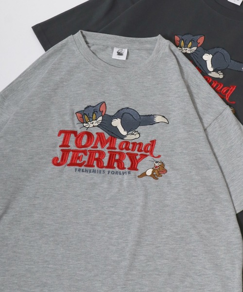 Tom&Jerry(トムアンドジェリー)の「Tom and Jerry/トムとジェリー オーバーサイズ ワンポイント フロント バック サガラ 刺繍 半袖Tシャツ(Tシャツ/カットソー・レディース・ホワイト系その他/ライトグリーン/グレー系その他/ホワイト/ブラック系その他/パープル/スミクロ/ベージュ/アッシュグレー/イエロー/ミント/ブルー系その他・M/L)」の7枚目の写真