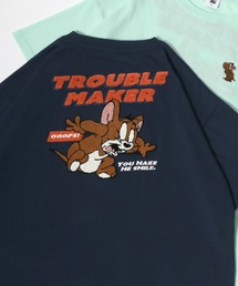 Tom and Jerry/トムとジェリー オーバーサイズ ワンポイント フロント バック サガラ 刺繍 半袖Tシャツ