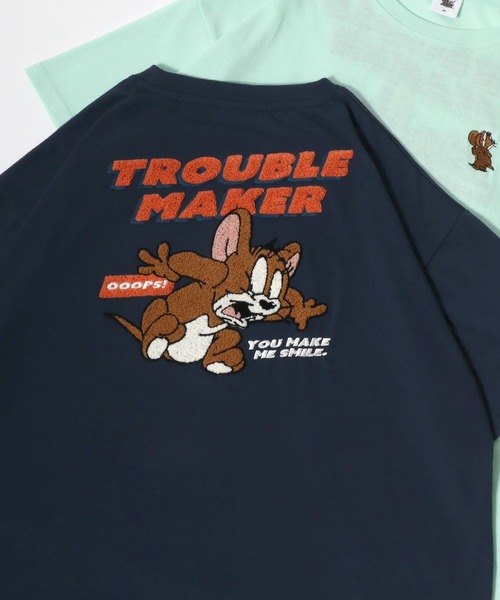 Tom&Jerry(トムアンドジェリー)の「Tom and Jerry/トムとジェリー オーバーサイズ ワンポイント フロント バック サガラ 刺繍 半袖Tシャツ(Tシャツ/カットソー・レディース・ホワイト系その他/ライトグリーン/グレー系その他/ホワイト/ブラック系その他/パープル/スミクロ/ベージュ/アッシュグレー/イエロー/ミント/ブルー系その他・M/L)」の10枚目の写真