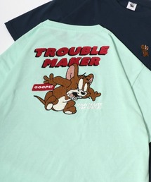Tom and Jerry/トムとジェリー オーバーサイズ ワンポイント フロント バック サガラ 刺繍 半袖Tシャツ