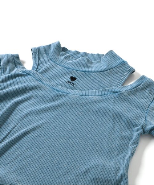 algy（アルジー）の「ピグメント肩あきリブ半袖T（Tシャツ/カットソー・キッズ・ブラック/サックスブルー/ブラウン・XX-SMALL/X-SMALL/MEDIUM/SMALL）」の8枚目の写真