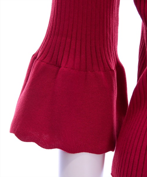 CLEAR BASIC（クリアベーシック）の「五分袖スカラップニットトップス[オフィスカジュアル 着回し抜群 シンプル]≪再入荷≫（ニット/セーター・レディース・ラベンダー/ブラック/ホワイト×ブラック/グレー系その他/アイボリー/ブラック系その他/ボルドー/ブラウン・F）」の21枚目の写真