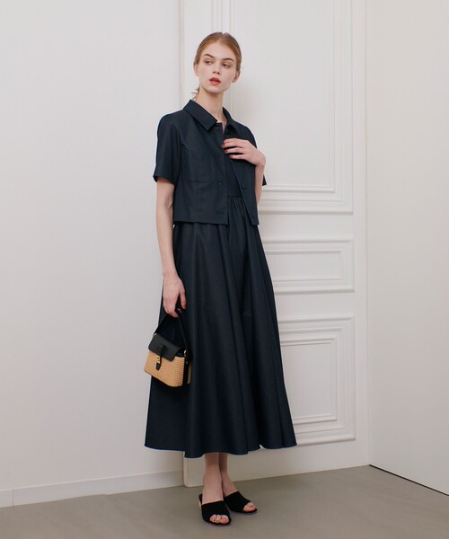 LOULOU WILLOUGHBY(ルルウィルビー)の「【LOULOU WILLOUGHBY】シャンブレーベアワンピース(ワンピース・レディース・ネイビー/キャメル・1/2)」の9枚目の写真