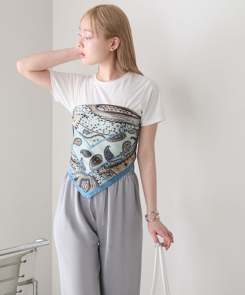 新品未使用 a.presse ペイズリー柄バンダナ スカーフ ハンカチ ネイビー セール】an meets zakka ミックスペイズリー柄スカーフ