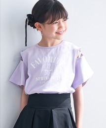 coca（coca）（コカ）の「＼26ss 新色追加／ 大人気アイテムキッズ　リボンオープンショルダー半袖Tシャツ（Tシャツ/カットソー）」
