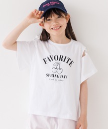 coca（coca）（コカ）の「＼26ss 新色追加／ 大人気アイテムキッズ　リボンオープンショルダー半袖Tシャツ（Tシャツ/カットソー）」