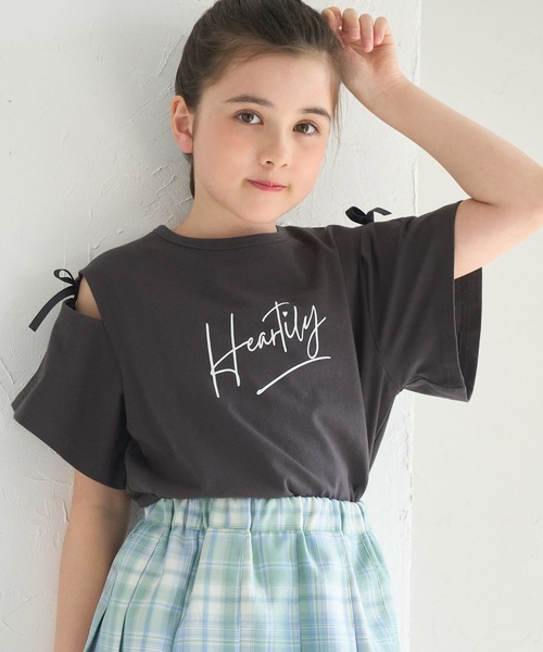 限定お値下げ　チャコット　バックリボンTシャツ セール】リボンワンポイントロングTシャツ（Tシャツ/カットソー