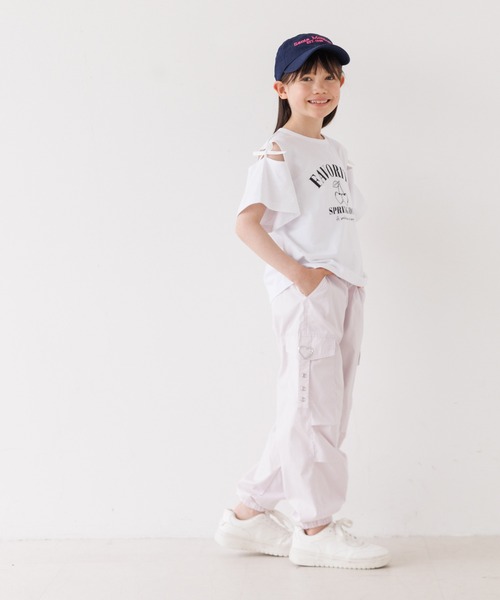 coca（coca）（コカ）の「＼大好評につき再入荷！！／ 大人気アイテムキッズ　リボンオープンショルダー半袖Tシャツ（Tシャツ/カットソー・キッズ・チャコール/ライトグリーン/ライトブルー/ホワイト/パープル・120/130/140/150）」の13枚目の写真