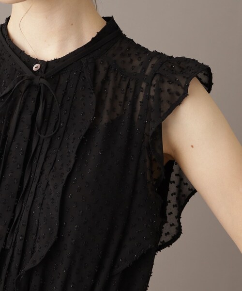 DRESSTERIOR（ドレステリア）の「【きれいめ/ドット柄】シアードットフリルスリーブワンピ（ワンピース・レディース・ブラック・34/36/38）」の15枚目の写真