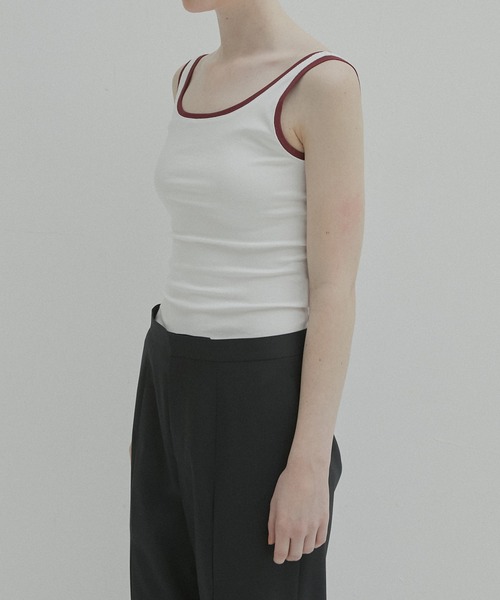 タンクトップ ノースリーブ カラートリムタンクトップ / Color Trimmed Tank Top レディース セール】カラートリムタンクトップ / Color Trimmed Tank Top