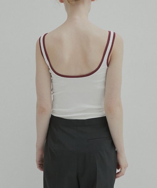 LE CIEL BLEU（ルシェルブルー）の「カラートリムタンクトップ / Color Trimmed Tank Top（タンクトップ・レディース・ネイビー/ブラック/グレー/オフホワイト・36）」の9枚目の写真