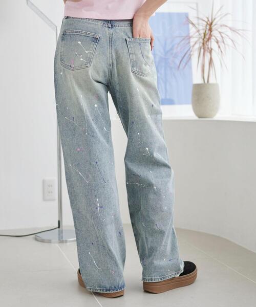 WEGO（ウィゴー）の「WEGO/ペイントストレートデニムパンツ（デニムパンツ・レディース・スカイブルー・SMALL/MEDIUM）」の8枚目の写真