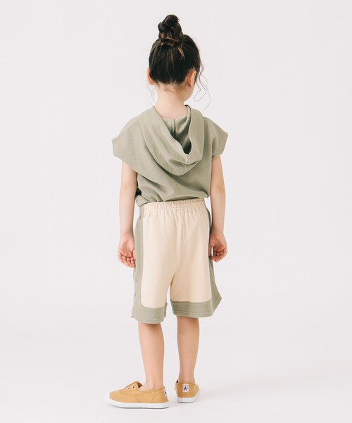 B:MING by BEAMS(ビーミングバイビームス)の「フード ノースリーブ プルオーバー2025SS(100~140cm)(Tシャツ/カットソー・キッズ・オリーブ/サックスブルー・100/110/120/130/140)」の7枚目の写真
