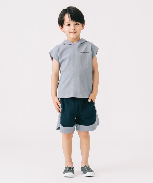 B:MING by BEAMS(ビーミングバイビームス)の「フード ノースリーブ プルオーバー2025SS(100~140cm)(Tシャツ/カットソー・キッズ・オリーブ/サックスブルー・100/110/120/130/140)」の10枚目の写真