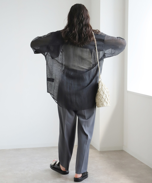 ournal standard L'essage シアーリネンロングシャツ journal standard L'essage（ジャーナルスタンダードレサージュ