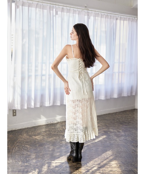 etre loin（エトルワン）の「Rose race cami dress（ドレス・レディース・ピンク/ブラック/アイボリー・M）」の6枚目の写真
