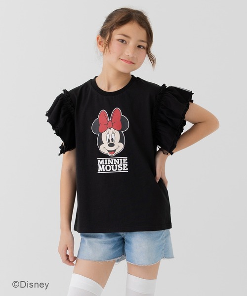 セール】〈ディズニー〉ミニーマウス/肩フリルTシャツ（Tシャツ