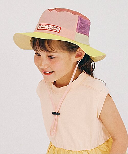 p.premier(ピードットプルミエ)の「風通しのいいマルチカラーアウトドアハット(ハット・キッズ・グリーン/ピンク/レッド/ブラック/イエロー・50/52/54/56)」の4枚目の写真