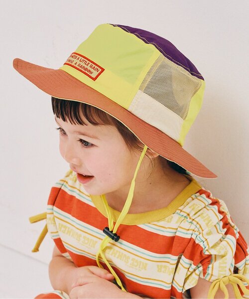 p.premier(ピードットプルミエ)の「風通しのいいマルチカラーアウトドアハット(ハット・キッズ・グリーン/ピンク/レッド/ブラック/イエロー・50/52/54/56)」の3枚目の写真