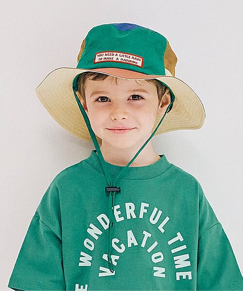 p.premier(ピードットプルミエ)の「風通しのいいマルチカラーアウトドアハット(ハット・キッズ・グリーン/ピンク/レッド/ブラック/イエロー・50/52/54/56)」の2枚目の写真