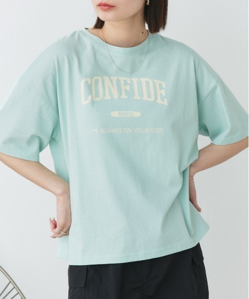 セール】CONFIDE カレッジロゴプリント 半袖Tシャツ（Tシャツ