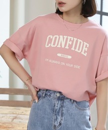 CONFIDE カレッジロゴプリント 半袖Tシャツ