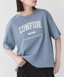 CONFIDE カレッジロゴプリント 半袖Tシャツ