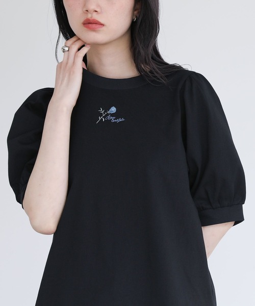 somari imagination(ソマリ イマジネーション)の「【接触冷感】ロゴ刺繍カットソー(Tシャツ/カットソー・レディース・ブラック/オフホワイト/チャコール・1/2)」の22枚目の写真