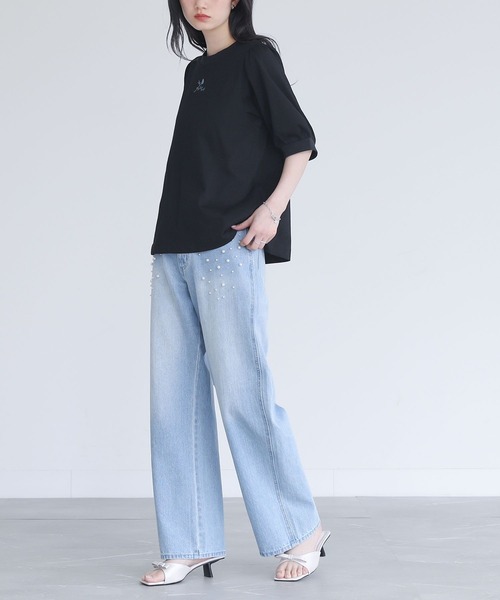 somari imagination(ソマリ イマジネーション)の「【接触冷感】ロゴ刺繍カットソー(Tシャツ/カットソー・レディース・ブラック/オフホワイト/チャコール・1/2)」の14枚目の写真