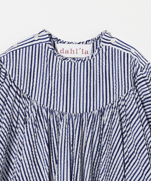 dahl'ia（ダリア）の「＜dahl’ia＞ストライプ ボリューム ワンピース（ワンピース・レディース・ネイビー・FREE）」の9枚目の写真