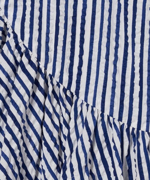 dahl'ia（ダリア）の「＜dahl’ia＞ストライプ ボリューム ワンピース（ワンピース・レディース・ネイビー・FREE）」の4枚目の写真